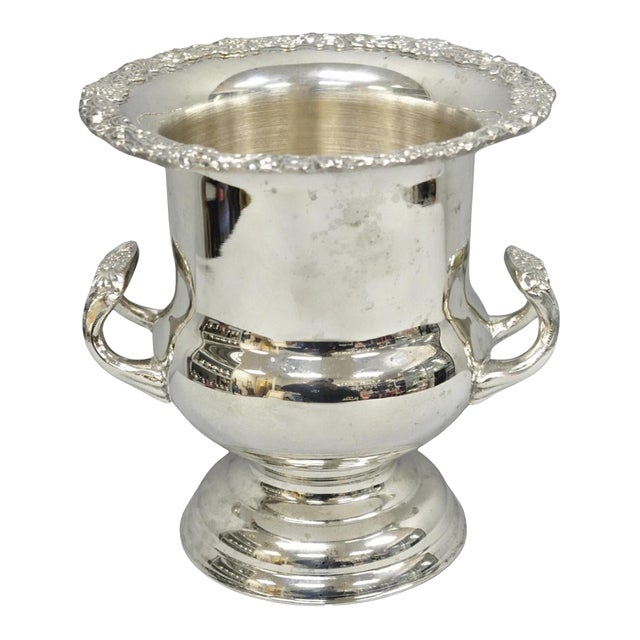 Vintage Victorian Silver Plated Trophy Cup Urn Champagne Chiller Bar Ice Bucket For Sale