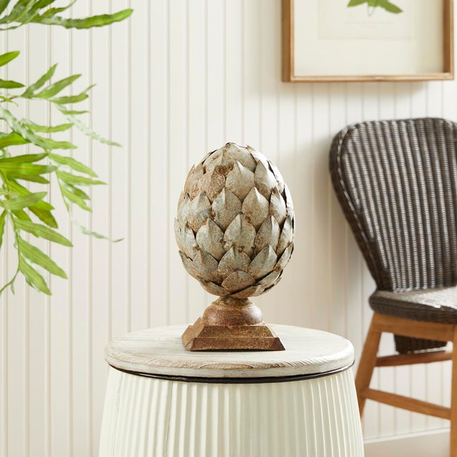 Early 21st Century Weathered Metal Artichoke Finial Small For Sale - Image 5 of 7