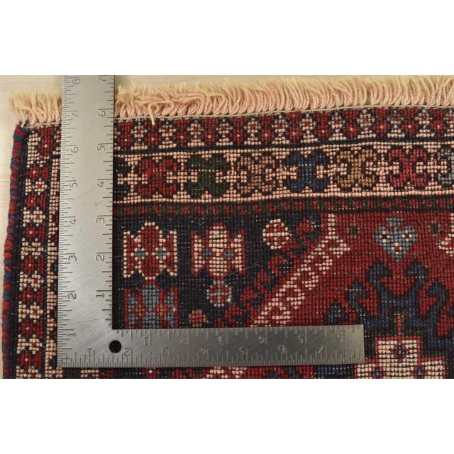 Red Yalameh Rug 1’9” X 2’8” Red Wool Vintage Tribal Hand-Knotted Oriental Carpet For Sale - Image 8 of 8