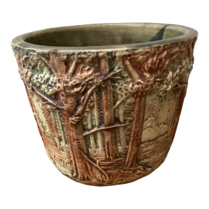 Antique Weller Art Pottery Ceramic Jardiniere "Forest"