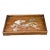 Wooden Tea Tray With Mother-of-Pearl Bird and Floral Inlay For Sale