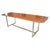Impressive two inch single teak slab dining table with beautiful natural eroded ends. Set on a modern steel base. Own an...