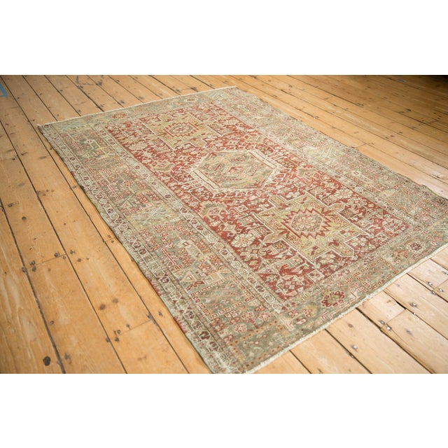 Traditional Vintage Distressed Karaja Rug - 4'7" x 6'1" For Sale - Image 3 of 8