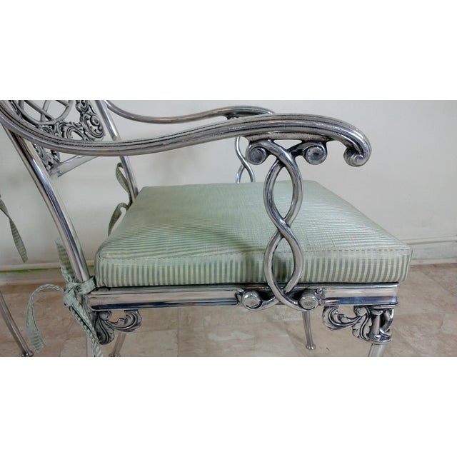 Metal French Aluminum Side Chairs - A Pair For Sale - Image 7 of 11