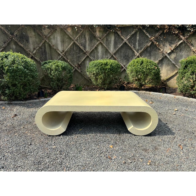 Handsome Mid-Century Modern Scroll Coffee Table in the Style of Karl Springer For Sale - Image 9 of 9