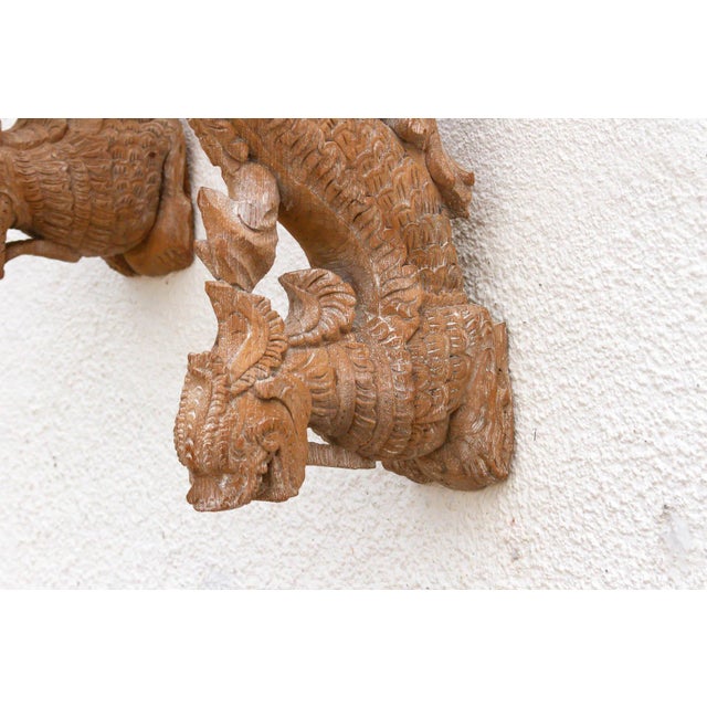 Naga Guardians Pair of Finely Carved Dragon Brackets For Sale - Image 4 of 13
