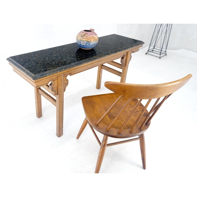 Stone Heavily Carved Granite Top Asian Inspired Console Altar Table Console MINT For Sale - Image 7 of 12