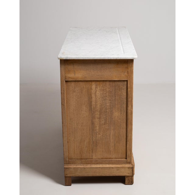 19th Century Oak Chest Of Drawers With Marble Top For Sale - Image 10 of 17