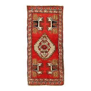 Antique Turkish Oushak Rug 1'8"x 3'3" For Sale