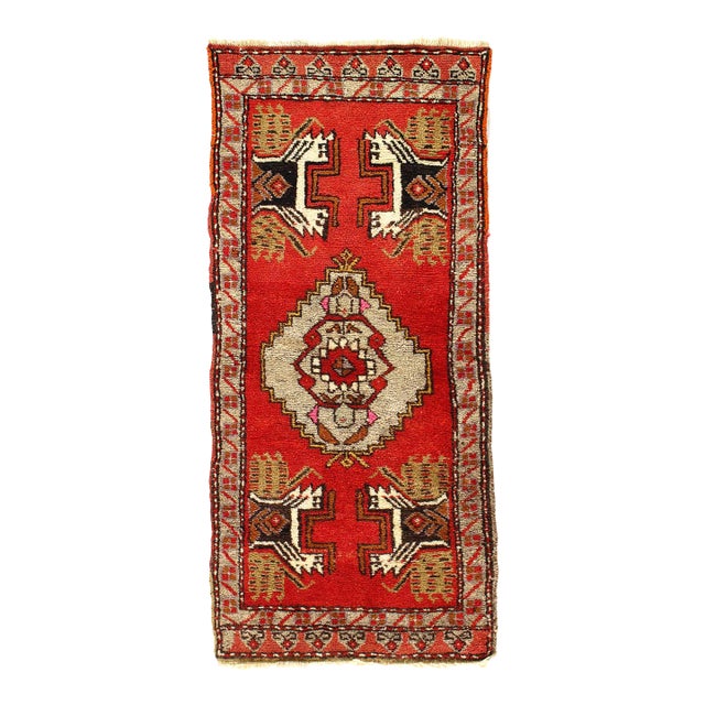 Antique Turkish Oushak Rug 1'8"x 3'3" For Sale