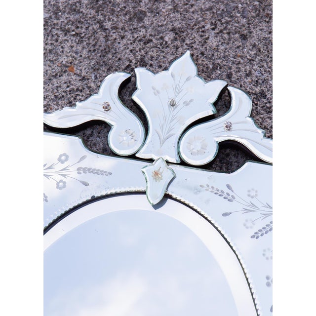 Vintage Venetian Style Mirror in Beveled Glass For Sale - Image 3 of 10