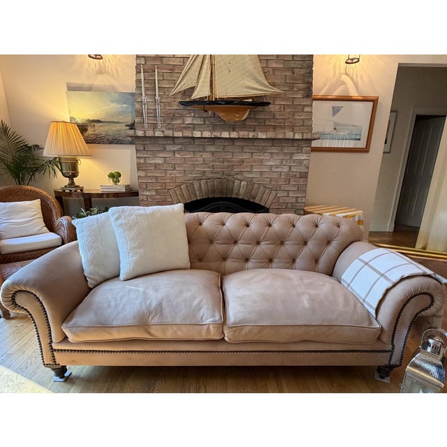 George Smith Chesterfield Sofa in Nubuck Leather For Sale - Image 11 of 18