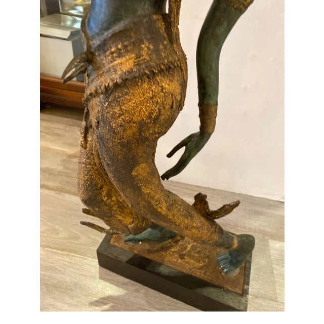 Early 20th Century Thai Bronze Dancer Sculpture For Sale - Image 11 of 13