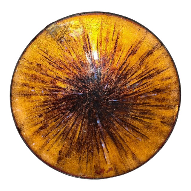 1960s Mid-Century Drip Glaze Pattern Cloisonné Bowl For Sale