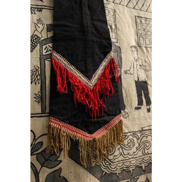 Vintage Tapestry Door Curtain Family Scene For Sale - Image 10 of 10