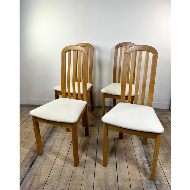 Vintage Chairs in Elm and Findahls Fabric, Denmark, 1980s, Set of 4 For Sale - Image 14 of 14