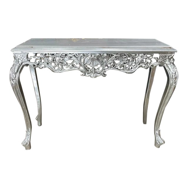 1960s French Silver French Console Table For Sale