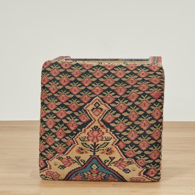 Pair of Stools Upholstered in Antique Persian Kilim For Sale - Image 13 of 14