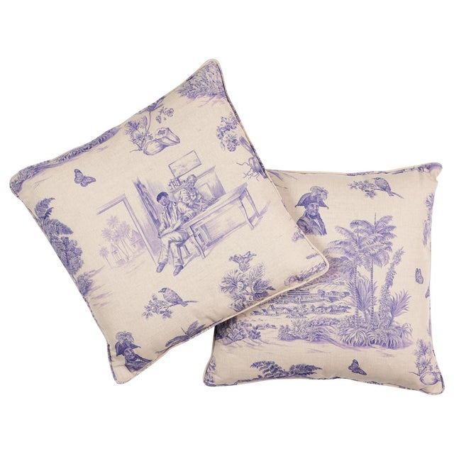 Contemporary Schumacher x Victor Glemaud Toussaint Toile 20" Pillow in Purple For Sale - Image 3 of 5