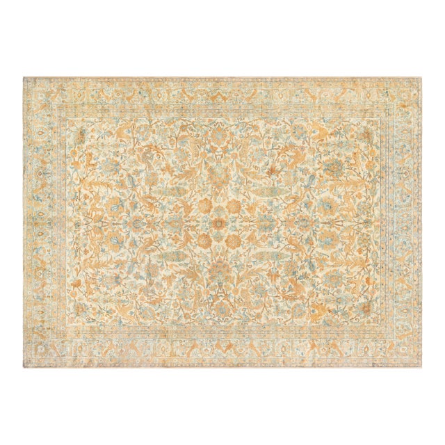 Authentic Persian Kirman Handmade Wool Rug For Sale