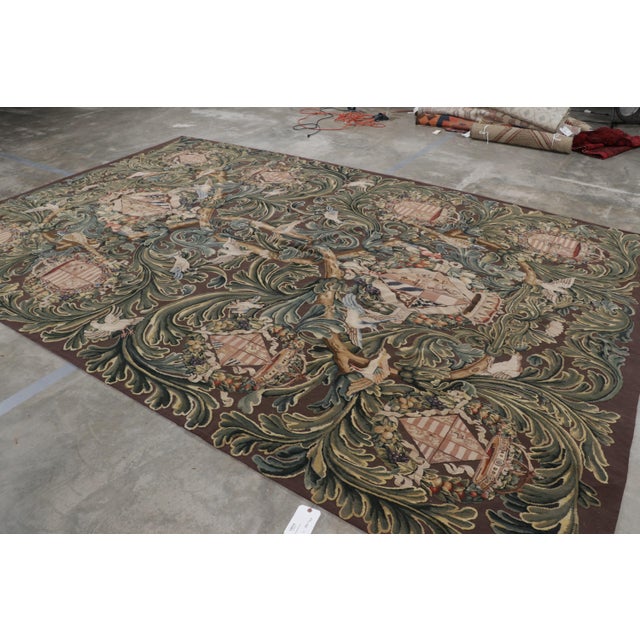 Traditional Rug & Kilim’s Armorial Tudor Style Rug in Black, With Beige, Blue and Gold Tones For Sale - Image 3 of 9