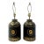 Pair of Antique Tole Brown and Gilt Decorated Tea Canisters as 20th-Century Lamps For Sale