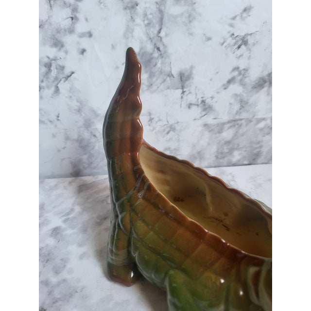 1960s Freeman McFarlin Jardiniere Majolica Pottery Alligator Planter, Attributed For Sale - Image 10 of 14