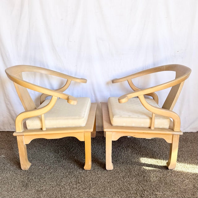 Ming Style Wooden Horseshoe Chairs by Harris Marcus Furniture - A Pair For Sale - Image 4 of 9