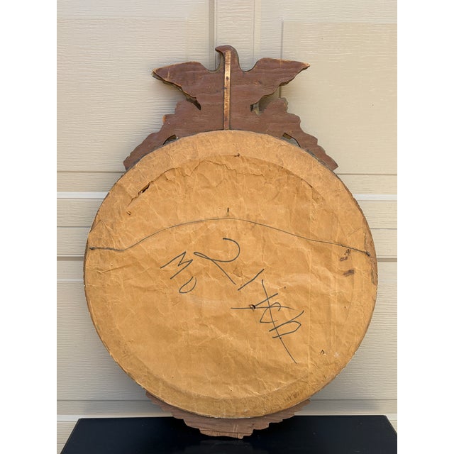 American Federal Style Giltwood Eagle Crest Convex Mirror, Mid-20th Century For Sale - Image 10 of 10