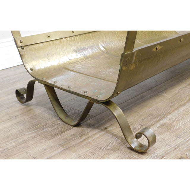 Quality Vintage Brass Fireplace Log Holder Chairish