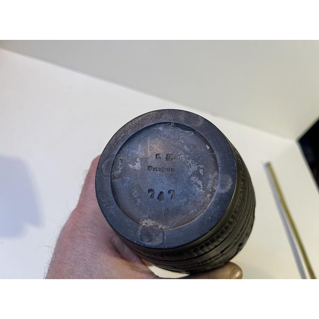 Art Nouveau Black Terracotta Vase in the style of Thorvald Bindesbøll for L. Hjorth, 1890s For Sale - Image 3 of 8