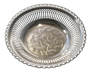 Vintage German W M F Ikora Silver Ep on Brass Three-Footed Round Bowl