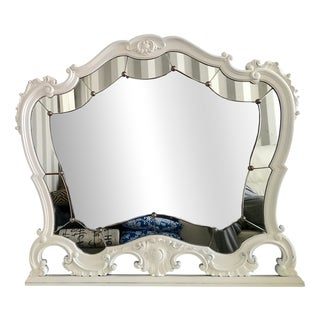 Antique Beveled Chestnut Mirror, 1900s For Sale