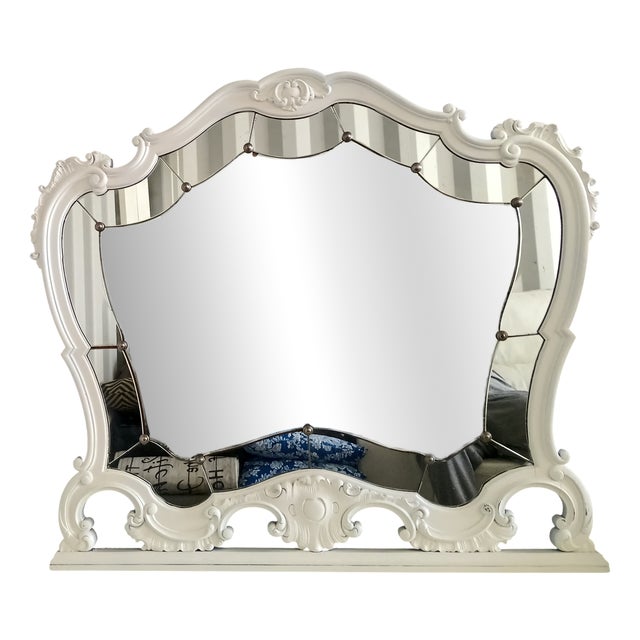 Antique Beveled Chestnut Mirror, 1900s For Sale