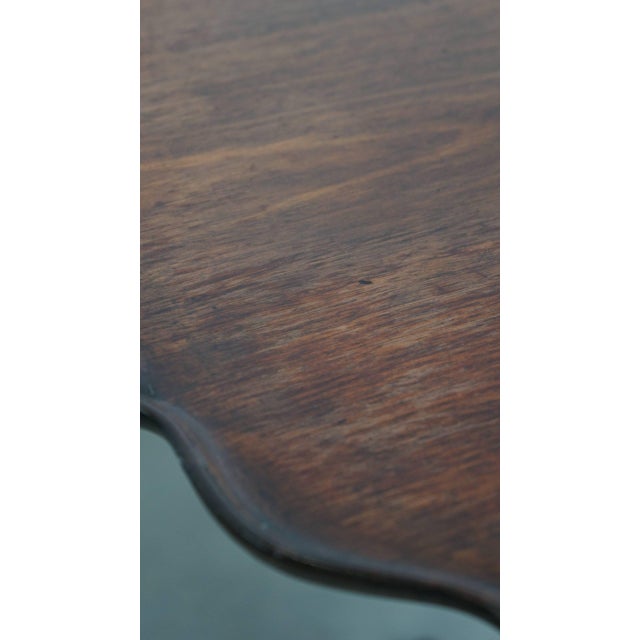 Brown English Wine Table with Ornate One-Piece Top For Sale - Image 8 of 12