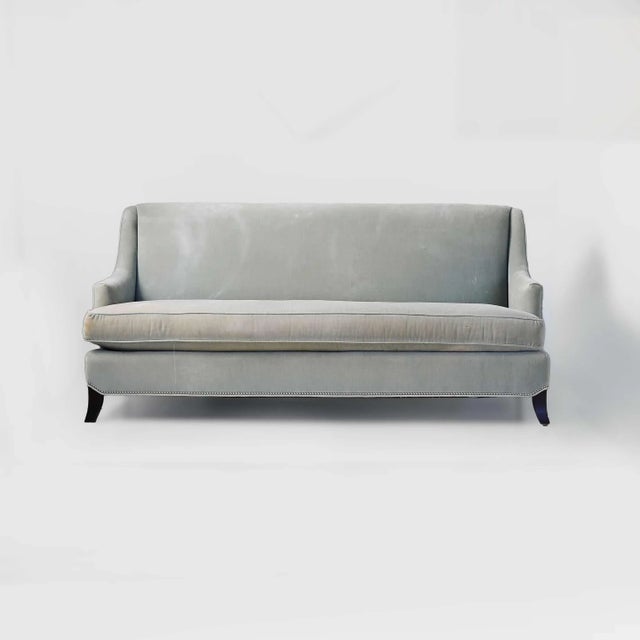Velvet Gray Sofa by Kravet For Sale - Image 12 of 12