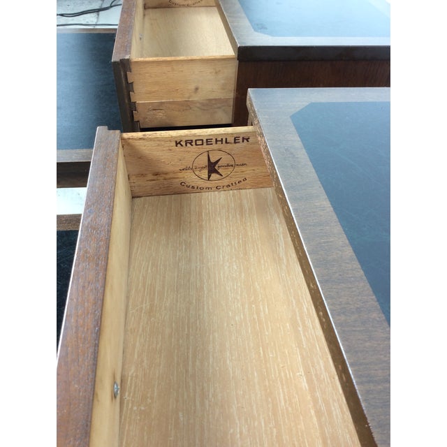 Wood Pair Mid Century Modern Walnut Step Tables With Single Drawer For Sale - Image 7 of 12