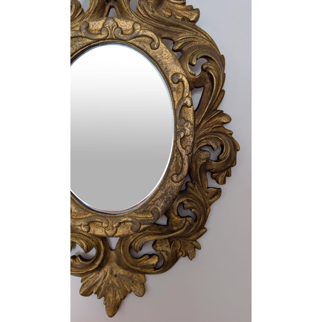 Early 20th Century Early 20th Century French Gilt Bronze Rococo Oval Wall Mirror For Sale - Image 5 of 7