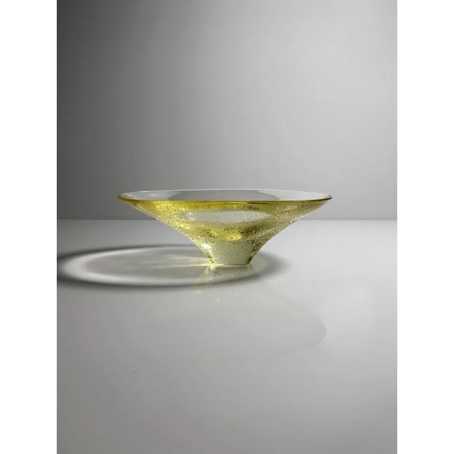 Glass Bohemia Citrine Glass Bowl from Miroslav Klinger, 1960s For Sale - Image 7 of 7