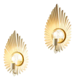 Lorynn 18" Leaf Wall Sconce in Off White/Gold - a Pair