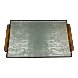 Mid 20th Century Evans Lurite Hand-Etched Brutalist Tray For Sale