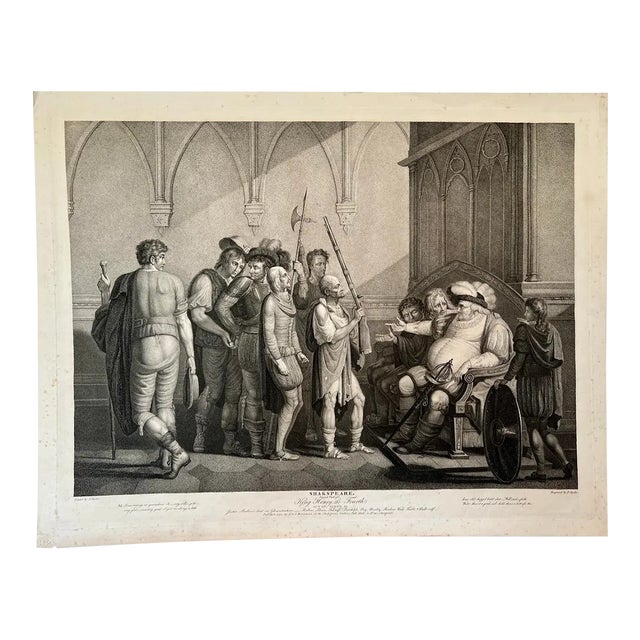Late 18th Century T. Ryder "Shakspeare - Second Part of King Henry the Fourth. Act Iii. Scene Ii" Engraving C.1798 For Sale