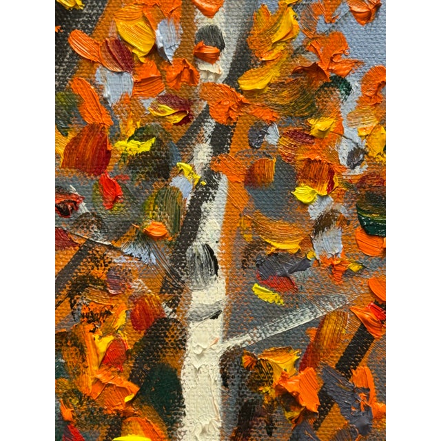 Contemporary Autumn Reflection Impressionist Oil Painting For Sale - Image 3 of 8