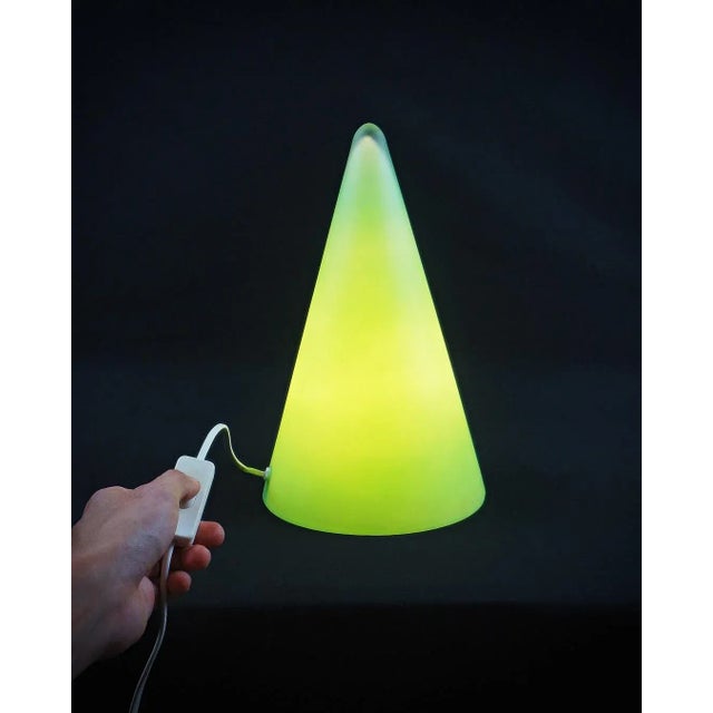 Contemporary Vintage Table Lamp in Glass and Metal, 1990 For Sale - Image 3 of 12