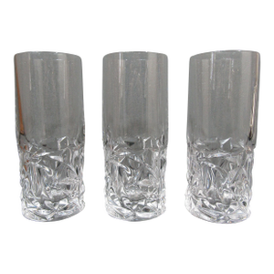 1990s Tiffany & Co. Rock Cut Crystal Highball Glasses - Set of 3