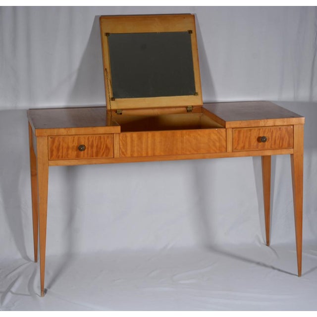 Maple and Cedar Wood Desk with Stool, 1960s, Set of 2 For Sale - Image 4 of 7