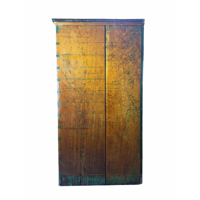 Antique OverSized Pine 12 Drawer Map Flat File Cabinet For Sale - Image 4 of 12