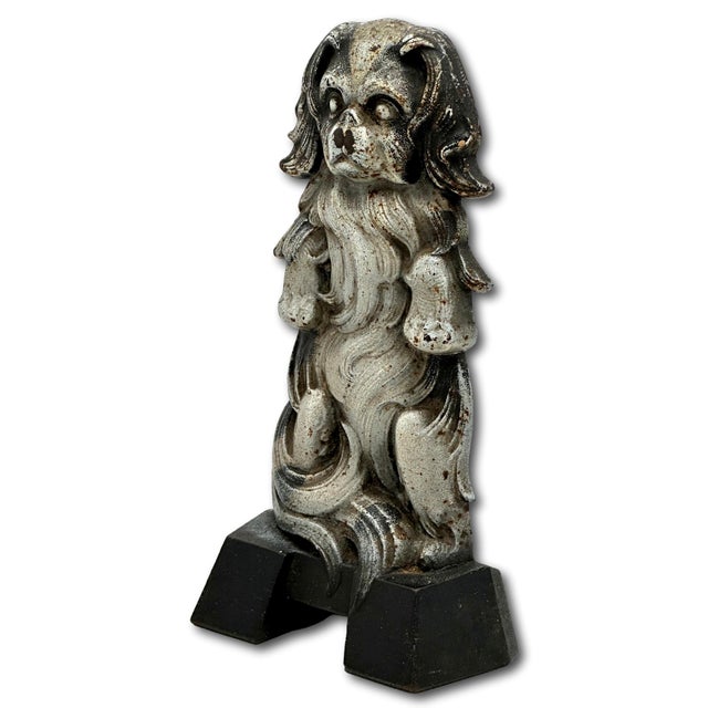 Hard 2 Find Antique Cast Iron Japanese Spaniel Dog Doorstop by C J O - Judd Company Circa 1920s For Sale - Image 4 of 17