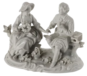 Antique German Sculpture White Rudolstadt in Porcelain