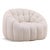 Tufted boucle upholstered plush swivel accent chair in a fresh ivory color. Modern rounded design with sloped arms for...